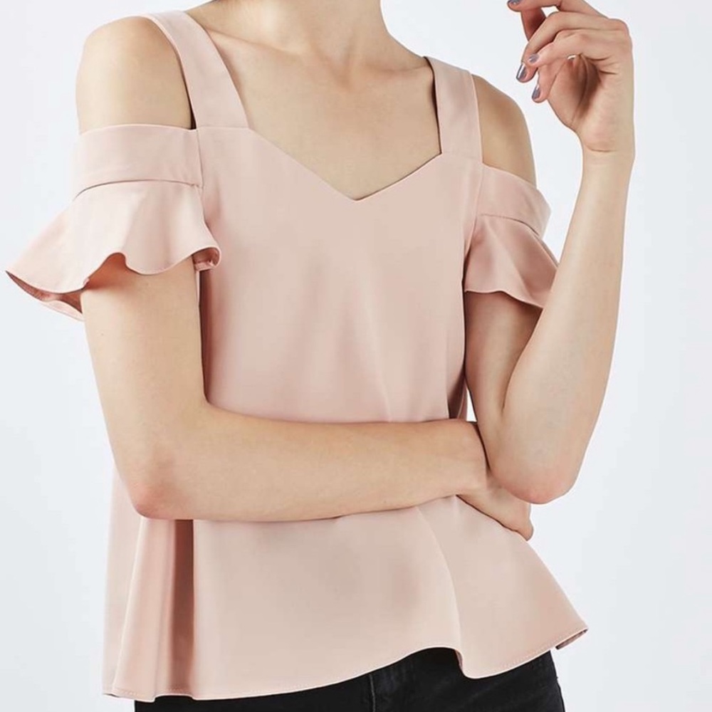 Topshop Polly Bardot pink top